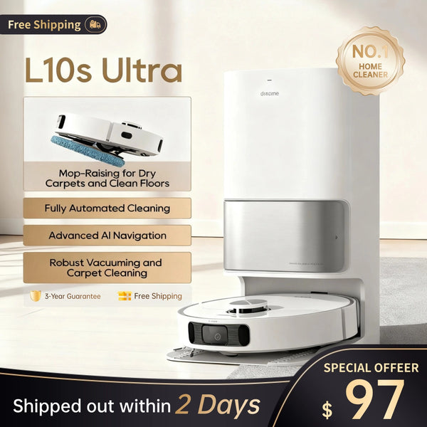 #1 Bestselling Ultra Robot Vacuum and Mop Combo, Auto Mop Cleaning and Drying Base for 60 Days of Cleaning